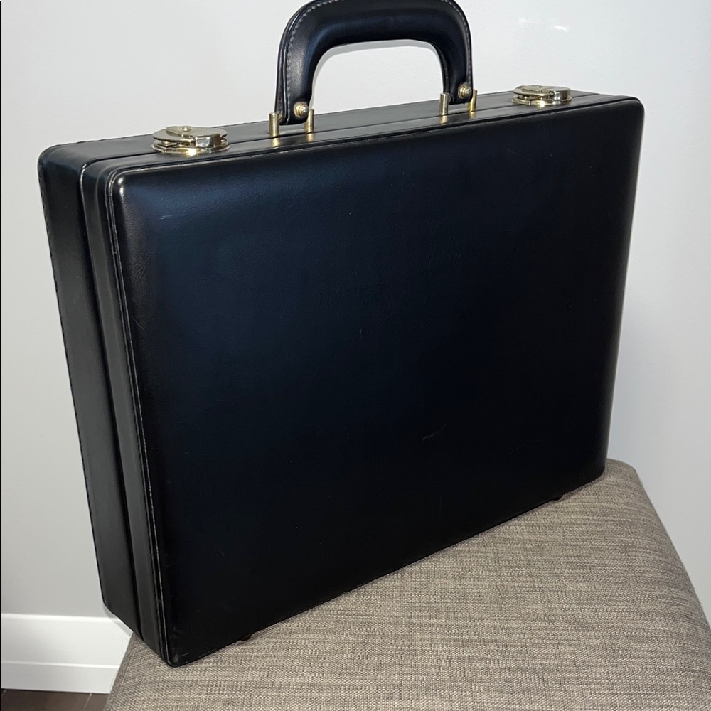 Classic Black Leather Briefcase